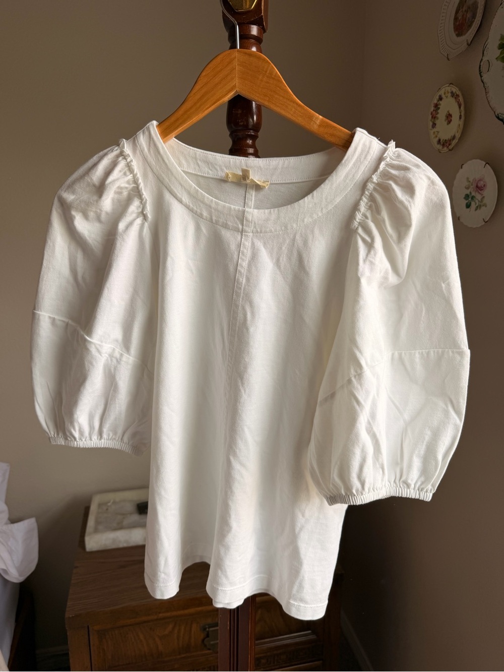 Madewell White Puff Sleeve Top